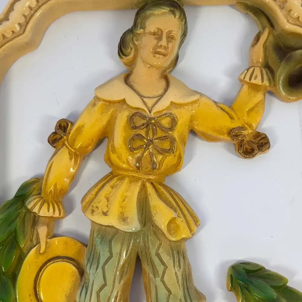 Vintage Empire 3D Wall Art Victorian Courting Couple Plaques Made In Italy‎